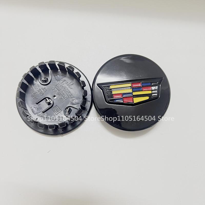 AABHW1 4pcs Car Wheel Center Hub Caps Cover Emblem for Cadillac Escalade CTS CT5 XT5 XTS XLR BLS SLS STS ATS Auto Tire OEM 9597375