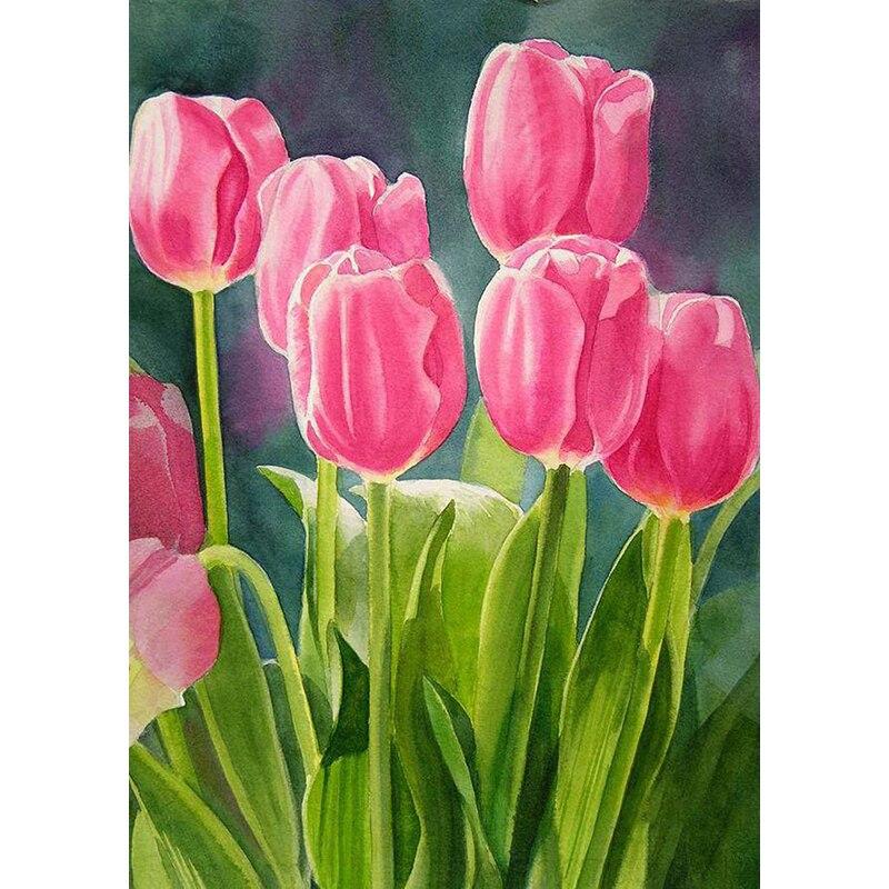 New 5D DIY Diamond Painting Flower Diamond Embroidery Cross Stitch Rhinestone Full Round Drill Crafts Art Home Decor Gift