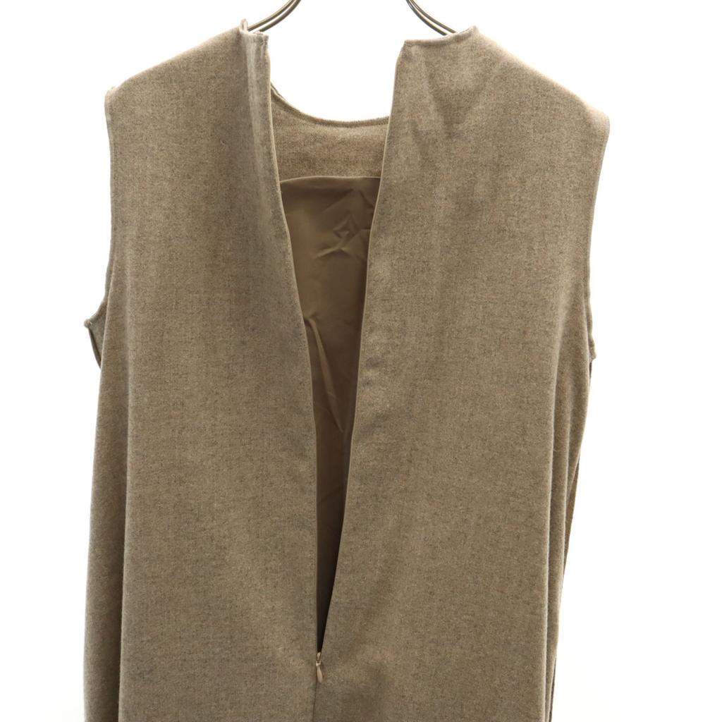 CLANE Бежевое длинное платье без рукавов с расклешенной юбкой 2 Женское Б/У