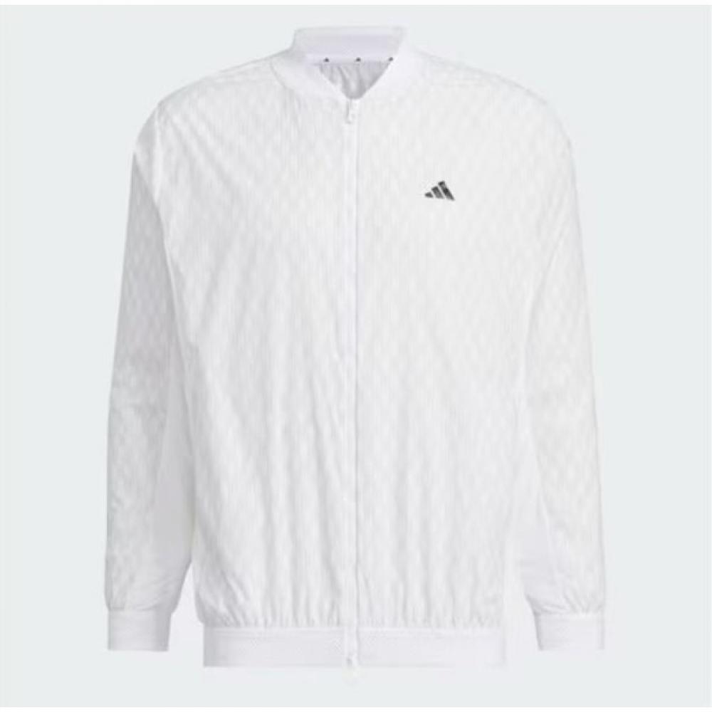 Adidas Golf 24 Years Ss Lightweight Printed Woven Jacket In6666 White Grey