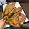 Модный 100% натуральный шелковый квадратный шарф для женщин с принтом, шаль, хиджаб, шейный платок, бандана, сумка для девочек, запястье, буфанда, эшарп