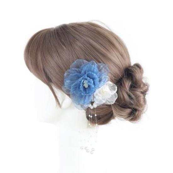 NANA Handmade Hair Accessory Clip Swinging Pearl Beads Yukata Traditional Attire Fireworks Festival Simple Flower Short Hakama Coming Age Ceremony