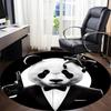 1pc Panda Print Chair Carpet for Office, Round Polyester Mat, Indoor Decor for Office, Washable Non-slip Carpet yy251219074