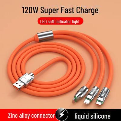 Кабель для быстрой зарядки Geek Line 3-в-1 мощностью 120 Вт для Apple, Android, Huawei