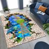 3D Ковер-мат Ковер с изображением Каньон Мост Водопад Долина Декор для дома Нескользящий Гостиная Иллюзорный Дизайн Коврик для пола с природным пейзажем