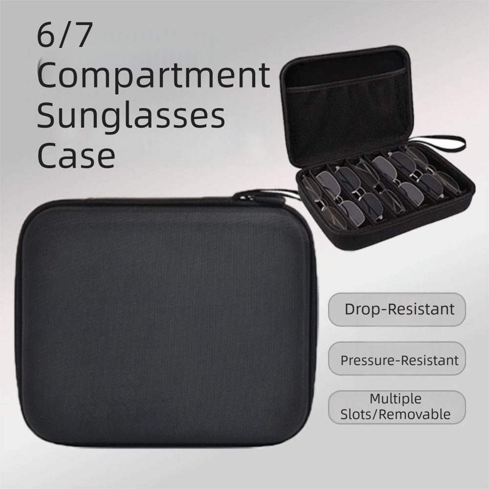 6/7 Compartment Sunglasses Protective Cover Waterproof Eyeglasses Holder Eyewear Watch Storage