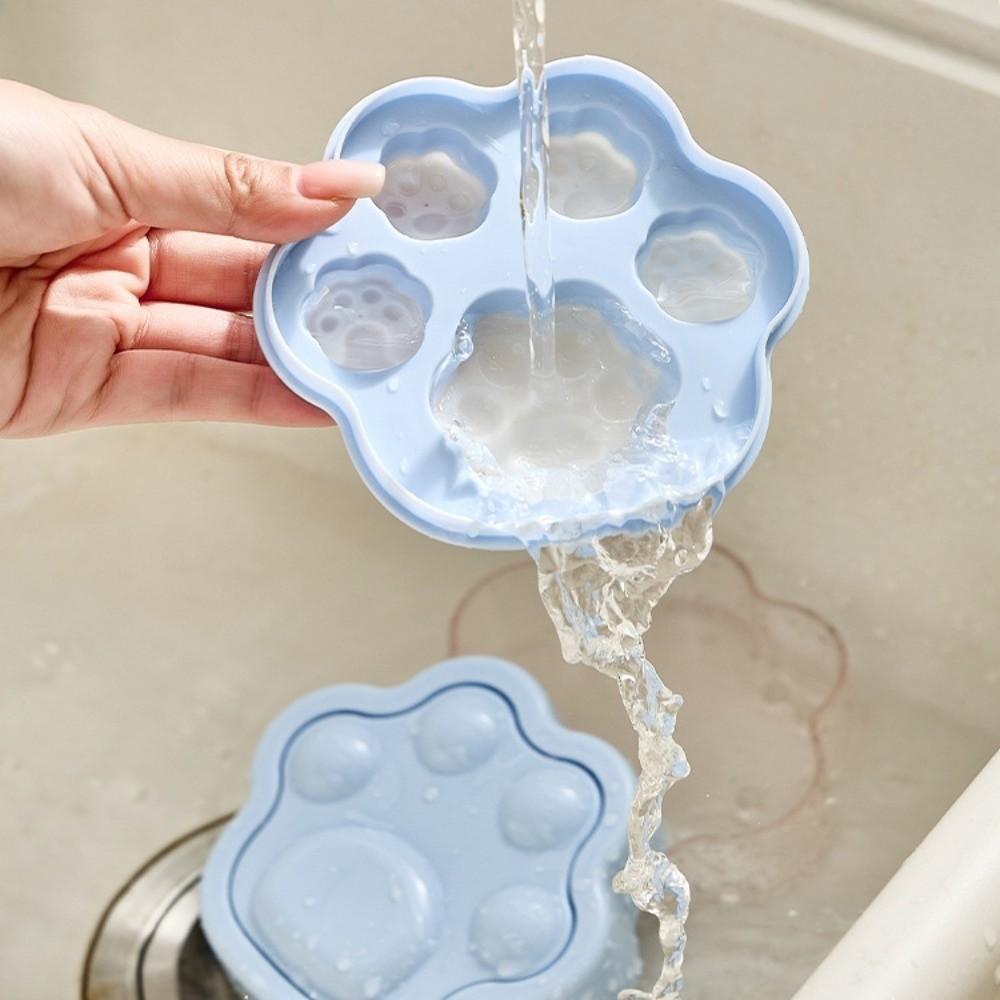 BPA Free Cat Paw Ice Block Mold Easy Demolding Pressing Ice Box Cute Ice Making Mold Summer