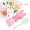 3pcs Food Grade PP Cartoon Rabbit Model Sushi Rice Mold DIY Handicraft Onigiri Make Tool(Pink)
