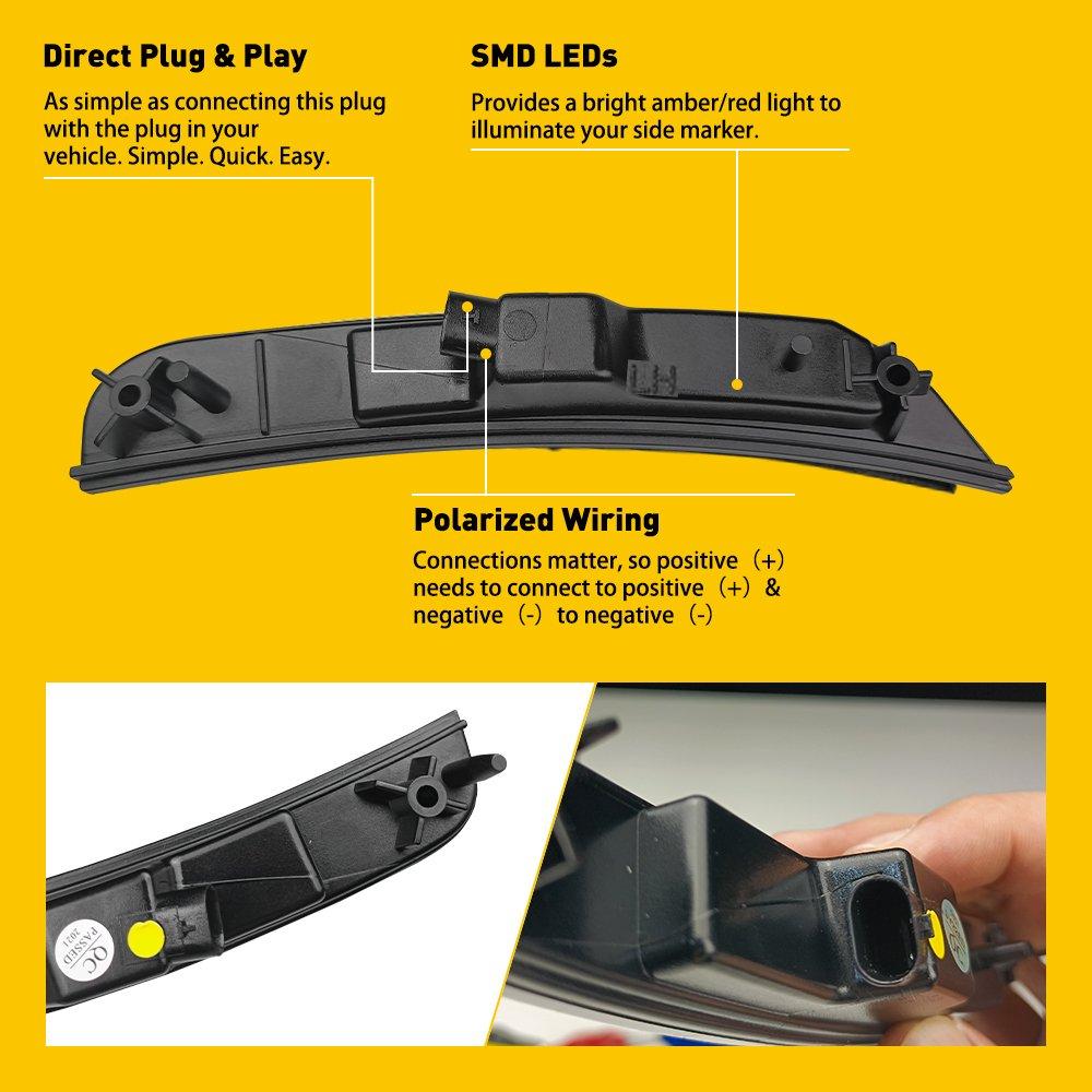 15-21 Chrysler 300 Smoked LED Side Markers 4PCS