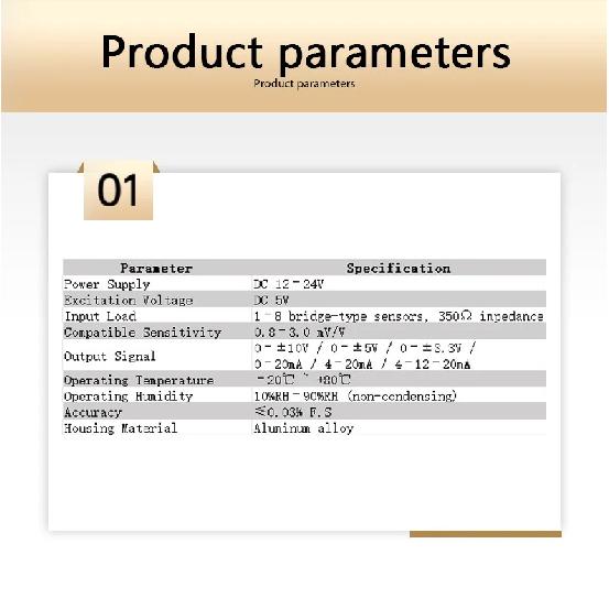 Single Output Analog Transmitter 0-10V 4-20mA for Strain Gauge Load Cell Sensor, High Accuracy, Anti-Interference, Durable
