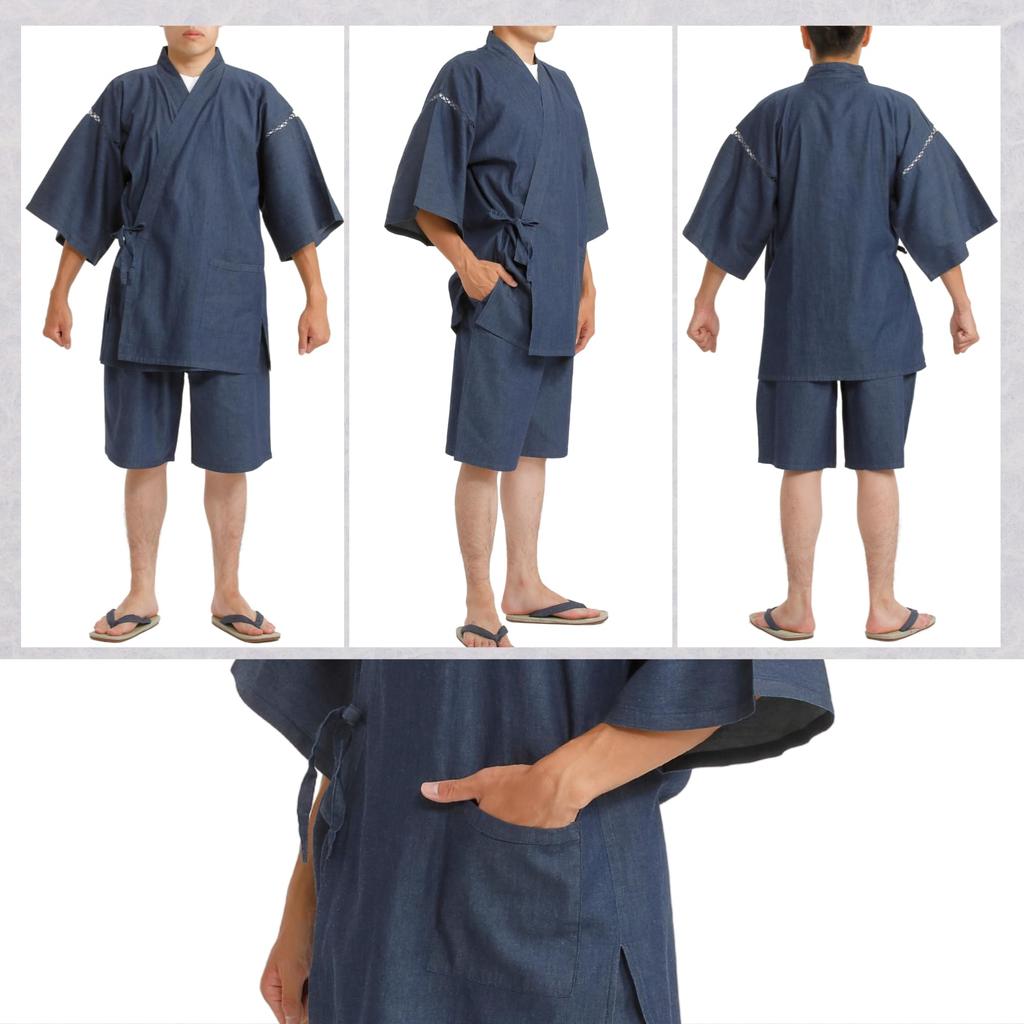 Джинсовая ткань Jinbei Denim Тонкая джинсовая ткань Мягкая ткань Jinbei Navy LL [Edoten] Мужская 4,5 унции (100% хлопок) Окрашенная пряжа