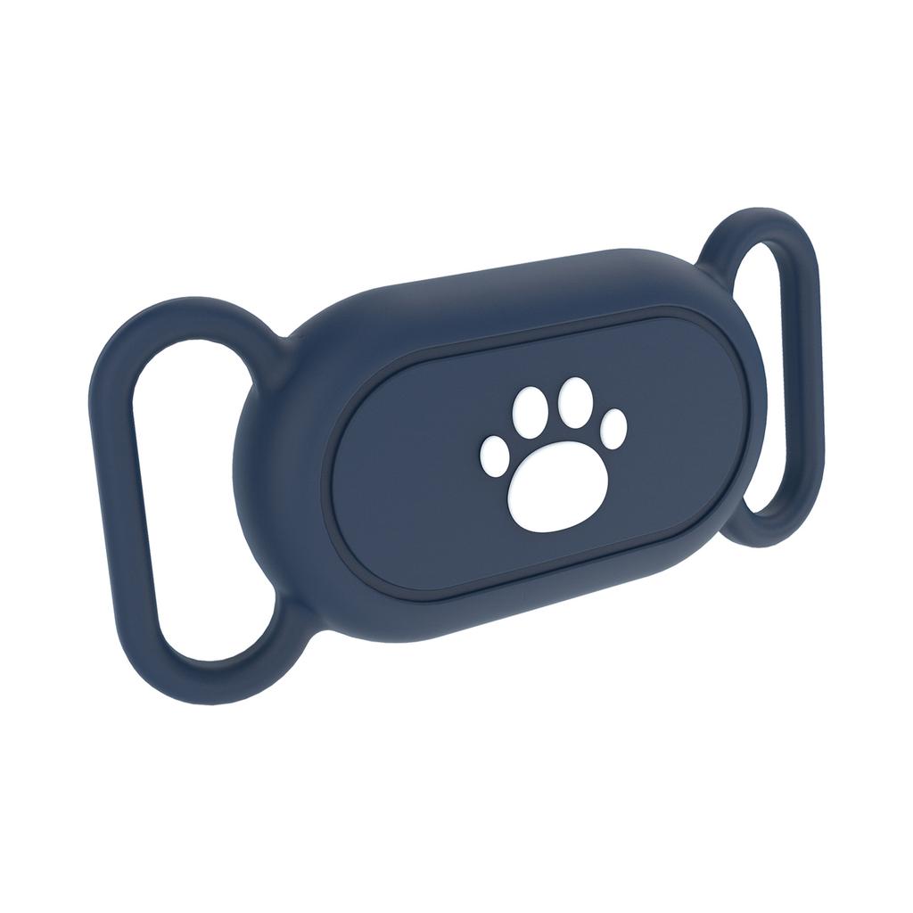 Silicone Cover for Samsung Galaxy SmartTag 2 Bluetooth-compatible Tracker Protective Case for Pet Dog / Cat - Bone Pattern / Black