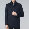 Двустороннее кашемировое пальто для мужчин, зимнее, куртка средней длины со съемным пуховиком, воротник-стойка, шерстяной верх