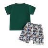 Boys Summer Shorts Sets Short Sleeve O Neck Duck Embroidery Tops and Camouflage Shorts Sets