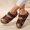 2025 Новые женские сандалии с плетеным крестом, легкие туфли на танкетке, женские туфли на платформе, женские сандалии на каблуках, повседневная обувь