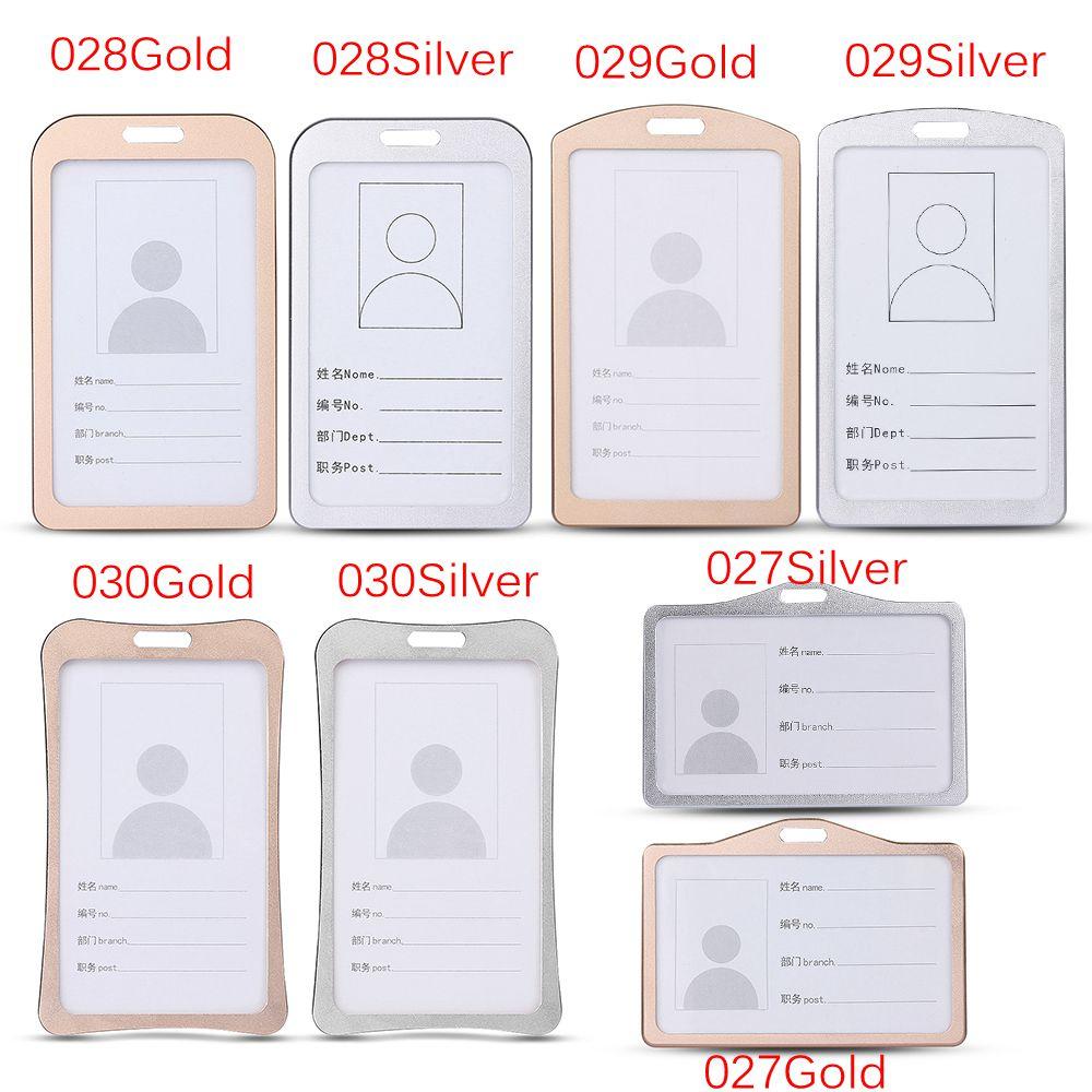 Exhibition Office School Vertical ID Business Case Aluminum Alloy Name Card Work Card Holders