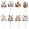 Easter Bunny Cupcake Toppers Colorful Cute Rabbit 8 Styles Picks Cake Decorations Easter Party Cupcake Topper For Baby Shower
