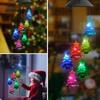 Solar Energy Powered Wind Chime Lamp Gradient Colorchanging Hangings Outdoor Light Snowman