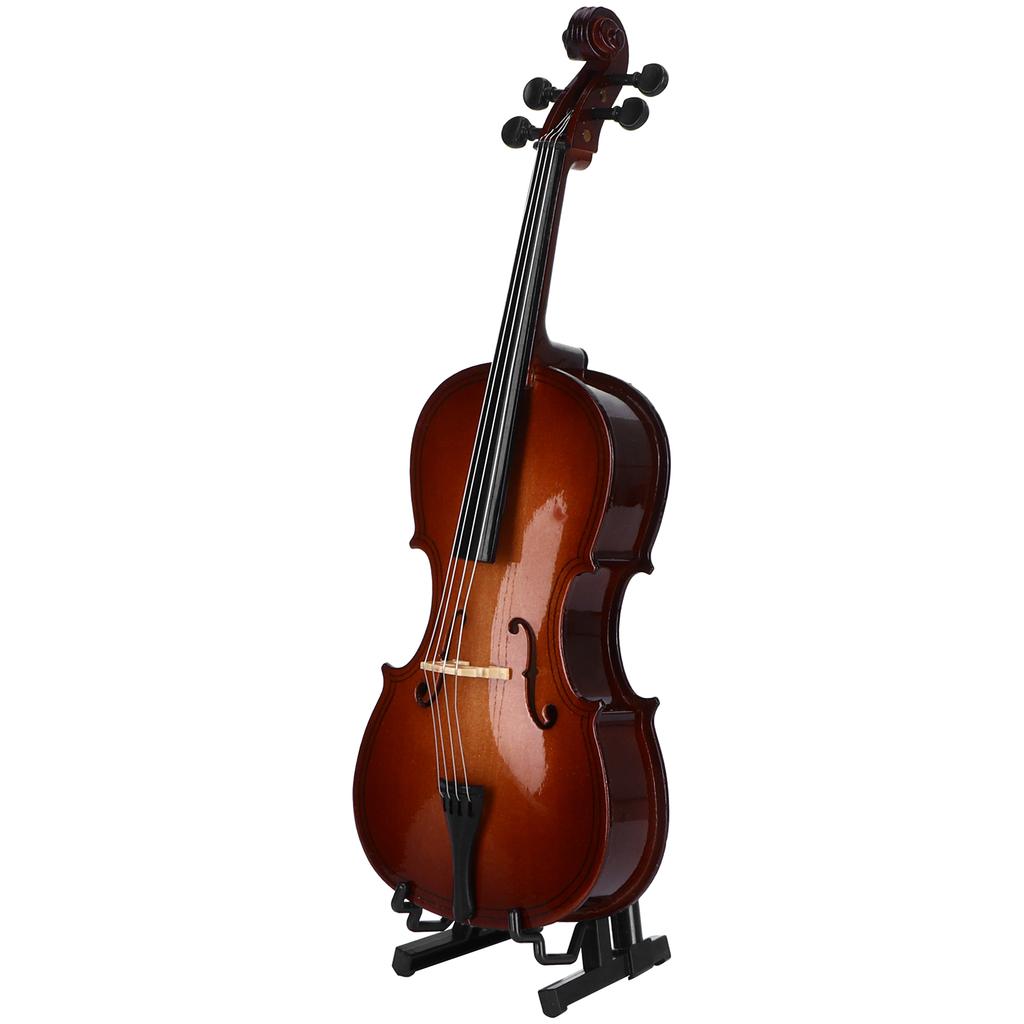 Mini Cello Model Ornament Bass Musical Instrument Wooden Decoration Delicate Gift