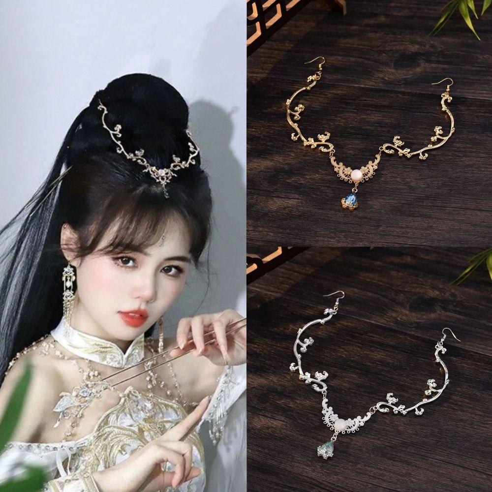 Luxury Crystal Rhinestone Hairband Fairy Hanfu Headdress Starry Shiny Head Chain  Jewelry Gifts