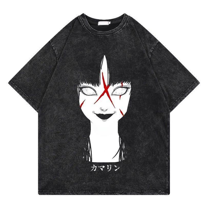 Мужская ретро-стираемая футболка Tomie Junji Ito Demon Slayer