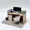 Реалистичная модель офисной сцены, набор: картотека, письменный стол, офисное кресло, миниатюрный кукольный домик, рабочий декор, украшение для домашнего офиса, эстетичный декор комнаты