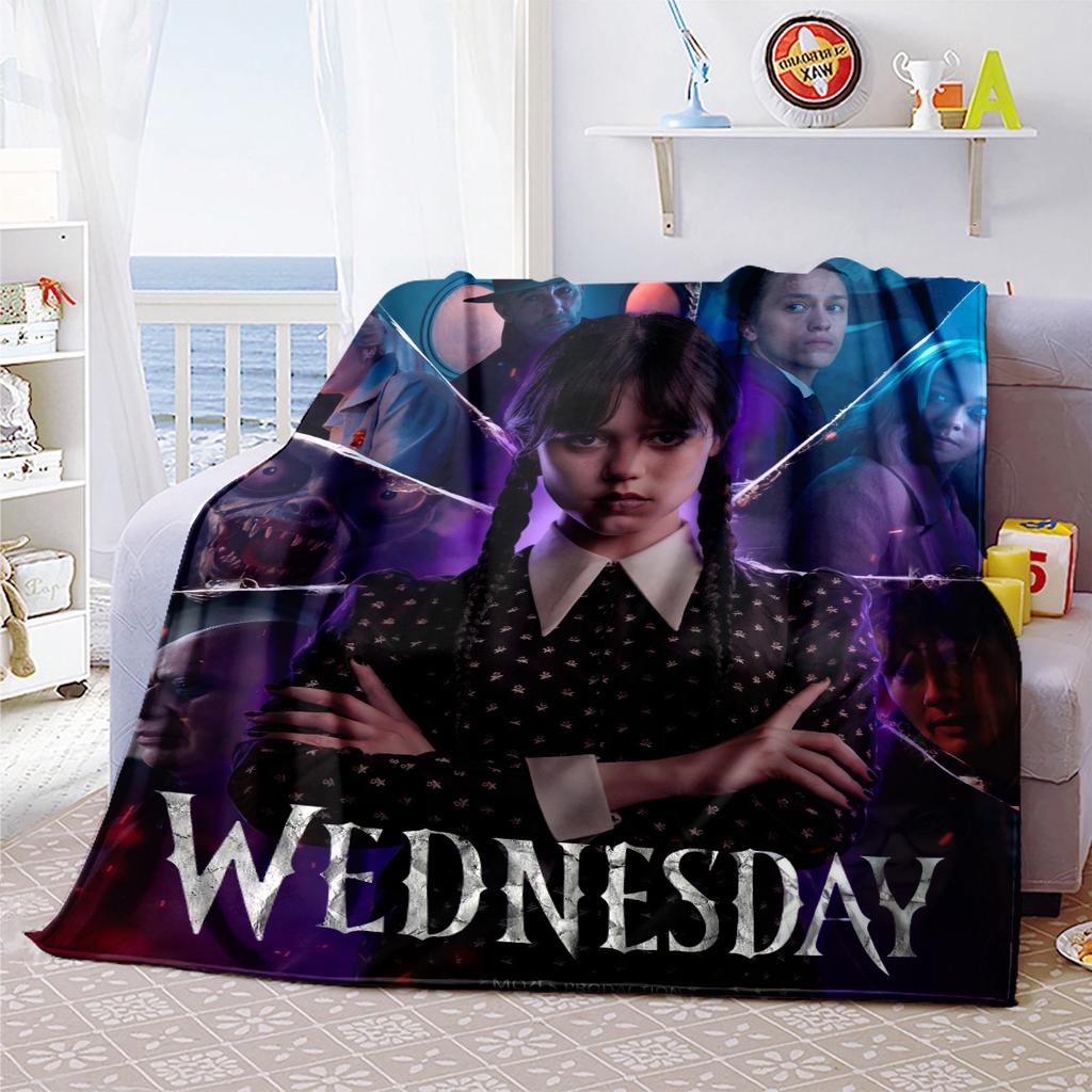 Wednesday Halloween Costume Blanket Perfect All Seasons Soft Comfortable Sofa Office Nap Travel Halloween Gift