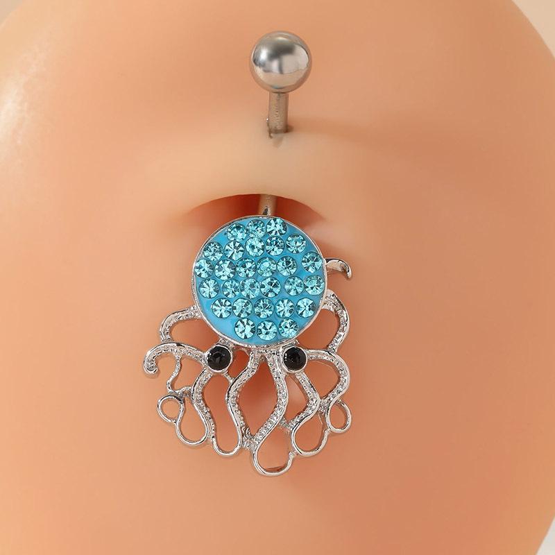 Нержавеющая сталь бабочка гипоаллергенный пупок пупок кольцо японская и корейская синяя серия Простые модные сексуальные украшения богини