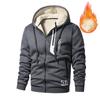 Lamb Fleece Hoodie Jacket for Men, Autumn and Winter with Thick Fleece Hooded Cardigan, Casual Warm Jacket
