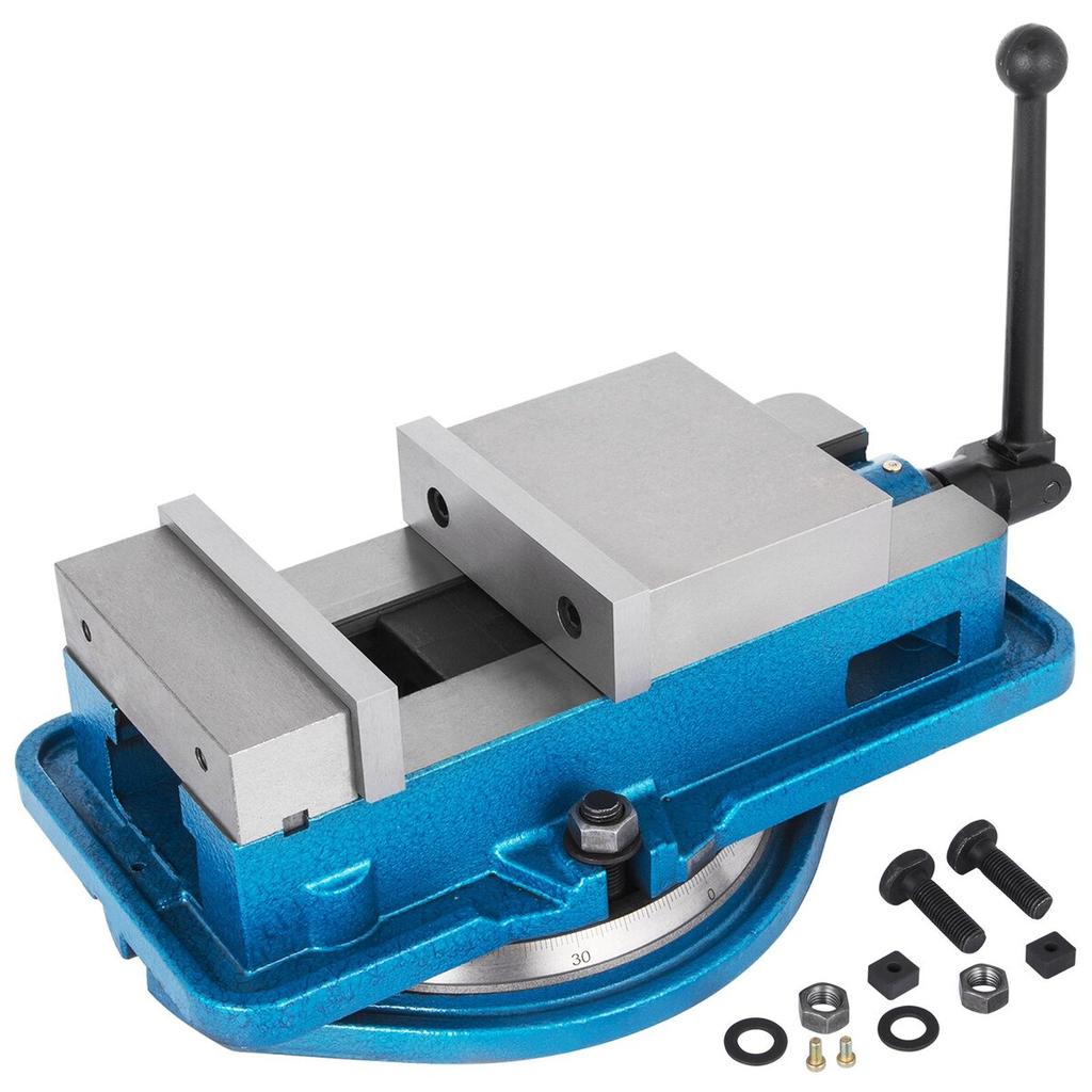 Precision Milling Machine Vise 5 Inch Accu Lock Swivel Base Clamping Vise 360 Degrees Scale Bench Vice Clamp 125mm Width for Milling Drilling Machine