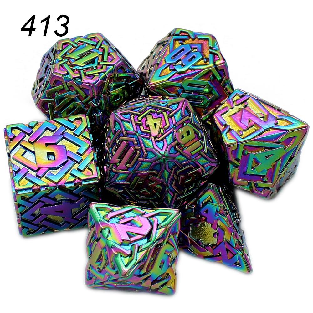 Solid Polyhedral Dice for Role Playing Game, Metal Dice, D & D, DND, Rpg, Rol, Pathfinder Board Game, New Style, 7Pcs, 2023