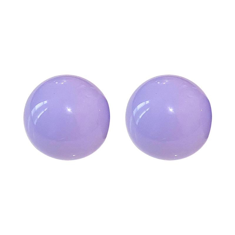 Серьги-пусеты Геометрическая сфера Серебряная игла для женщин - Корейский милый дизайн, Уникальные и универсальные