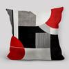 Home Decor Abstract Red & Black Geometric Pillow Covers Pattern Cushion Cover Suitable For Sofa Bedroom Car Pillow Cover