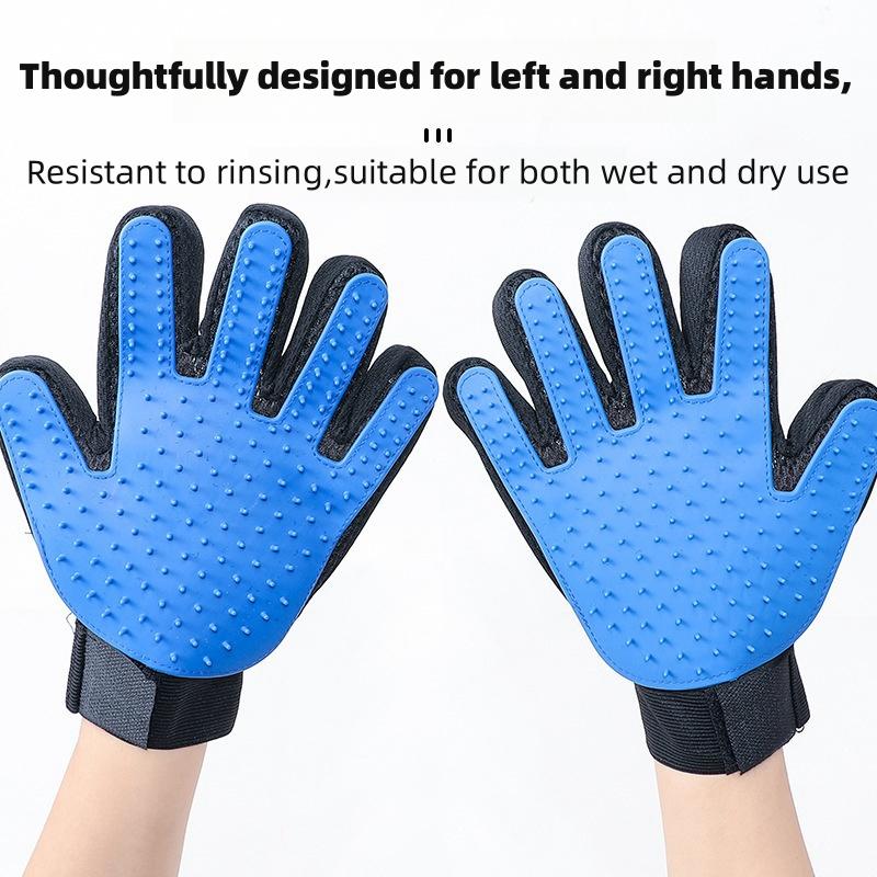 Pet Hair Removal Glove a Pair Double-sided Universal for Cats Dogs Wet Dry Use Brushes Bathes Soft Effortlessly Removes Fur