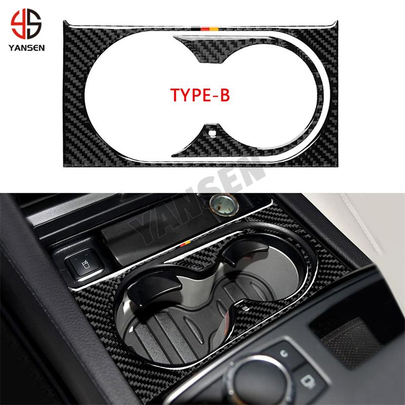 Carbon Fiber Console Cup Holder Cover for Benz GLE W166 Coupe C292 2015-2019 2 Model Car AccesSories Interior Car Decoration