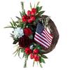 4th Of July Wreath Door Hanging Decoration With USA Flag Patriotic Party Home Outdoor Festive Display