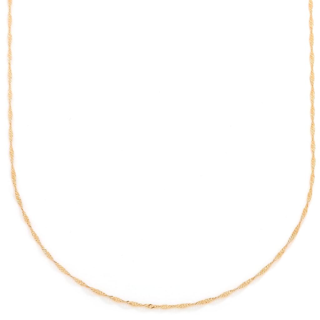 K18 Screw Chain 40cm Width Certification Stamp 18k Gold Necklace [FAIRY CULLET] Approx. 0.9mm Approx. 0.7g