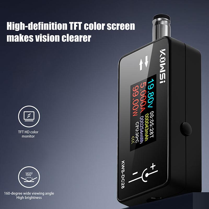 Kws-Dc28 0,96-дюймовый TFT HD цифровой дисплей Dc 5,5*2,5 интерфейсный тестер напряжения амперметр измеритель мощности Multi In One дисплей