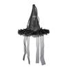 Spooky Party Streamers Halloween Witch Hat Hanging Decor, Spider Web Ribbon Prop Dark Themed Supplies for Party, Wizard Costume Accessory Masquerade