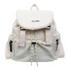 Korean Version of Casual Art Canvas Schoolbag Fashion Nylon Drawstring Backpack 2025 Summer New Fashion Simple Solid Color