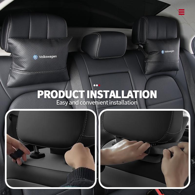For Volkswagen VW Car Neck Pillow Memory Foam Headrest Back Cushion Lumbar Support Scirocco Passat Polo B5 B6 B7 CC Tiguan zj0