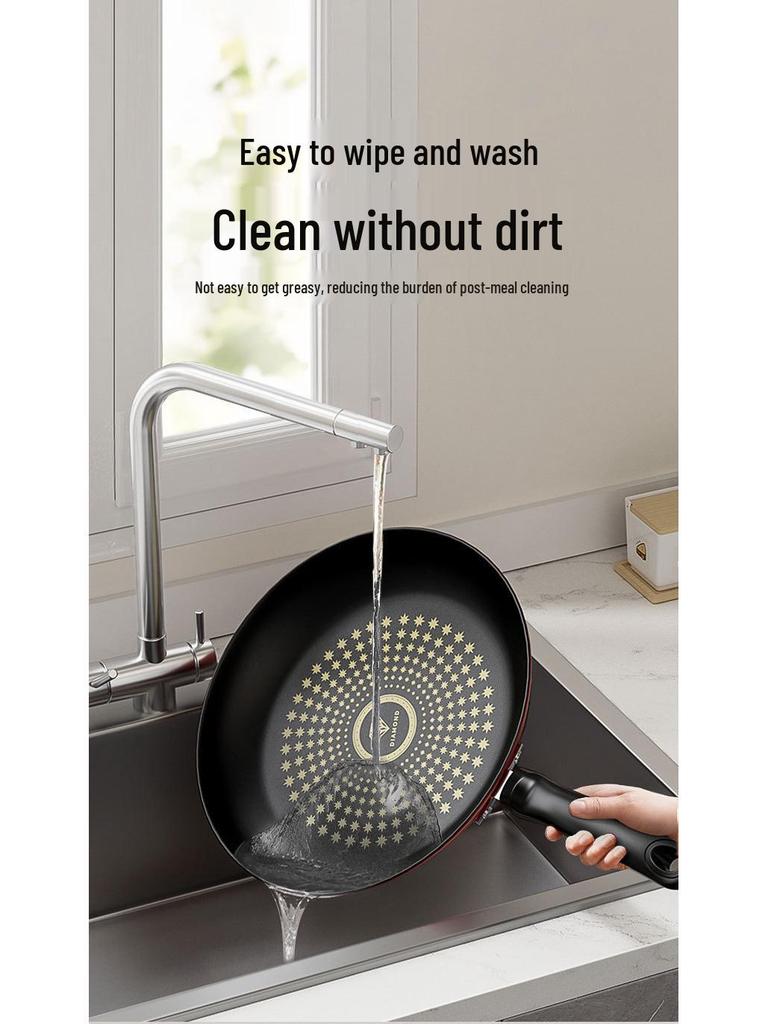 Crystal Diamond Non-stick Universal Flat-bottom Wok for Induction & Gas Stoves, Stir-fry & Frying Pan