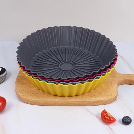 Round Shape Cold Heat Resistant Non-stick Baking Tray Silicone Pot Air Fryers Oven Cooking Tool Kitchen Accessories