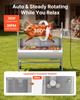 Rotisserie Grill, 38W BBQ Outdoor Pig & Lamb Spit Roaster, Charcoal Spit Roaster with 60 kg Load Capacity & 7-Level Height, Stainless Steel Electric