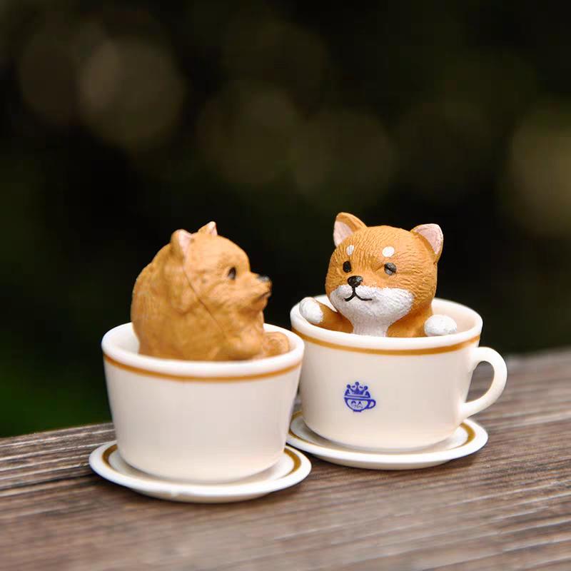 8 шт./лот Kawaii мини-фигурки собак из смолы бонсай микро пейзаж кукольный домик украшения мини ремесленные миниатюры подарок на день рождения и свадьбу