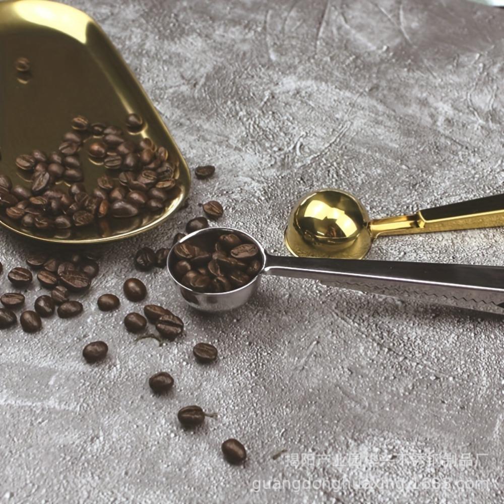 1 шт. Многофункциональная мерная ложка для кофе из нержавеющей стали с зажимом, двойная упаковка для пищевых продуктов, ложка для сухого молока, кухонные гаджеты