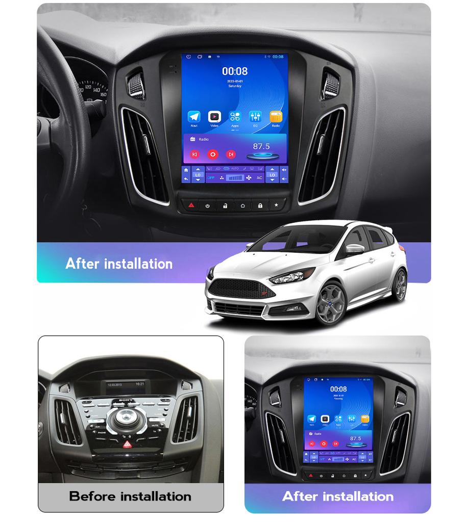 Navifly Android Car Stereo Radio Multimedia Video Player For Ford Focus 3 Mk 3 2011-2019 GPS Navigation Carplay 2Din Head Unit
