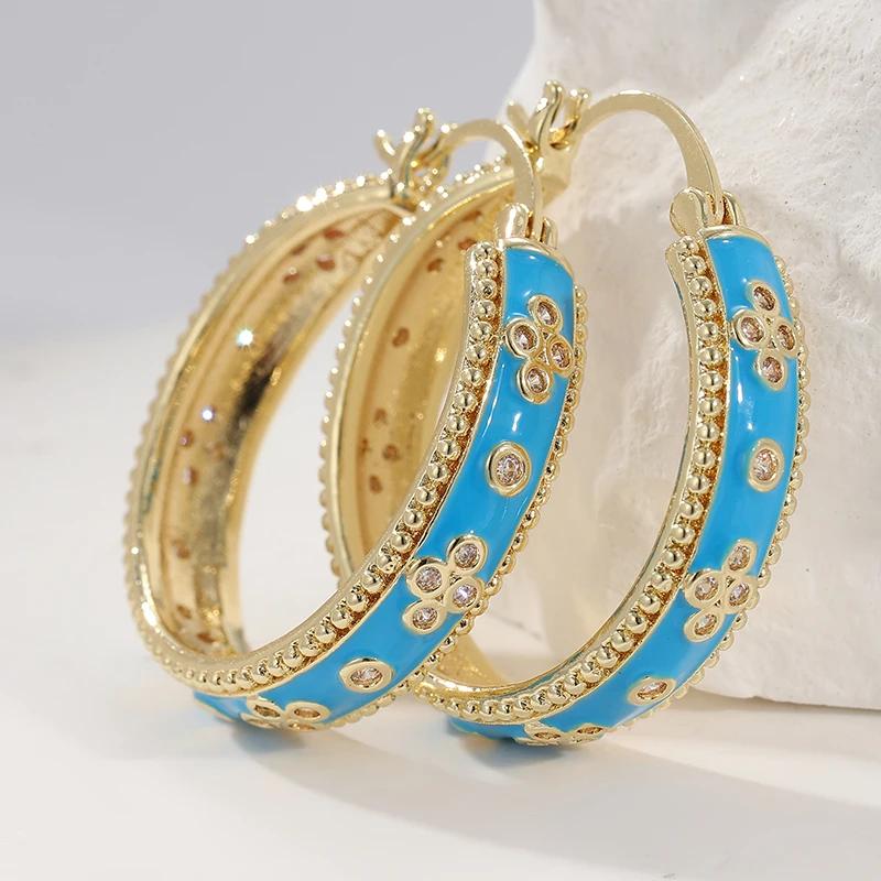 Черный Кристалл Белый Циркон Шахматная Квадратная Камень Серьги-Кольца для Женщин Винтажный Золотой Цвет Ушная Пряжка Свадебные Ювелирные Изделия Подарки