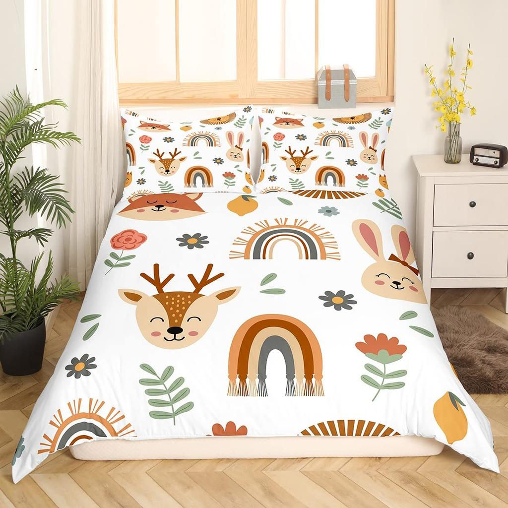 Пододеяльник с изображением лесной тематики King Queen, милый комплект постельного белья с изображением животных из мультфильмов, медведя, дерева, дикой природы, покрывало из полиэстера