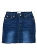 GIVEK Denim Stretch Tight Mini Silhouette Denim Women's Skirt, Material, Skirt, Leg-Lengthening (2XL, Blue)